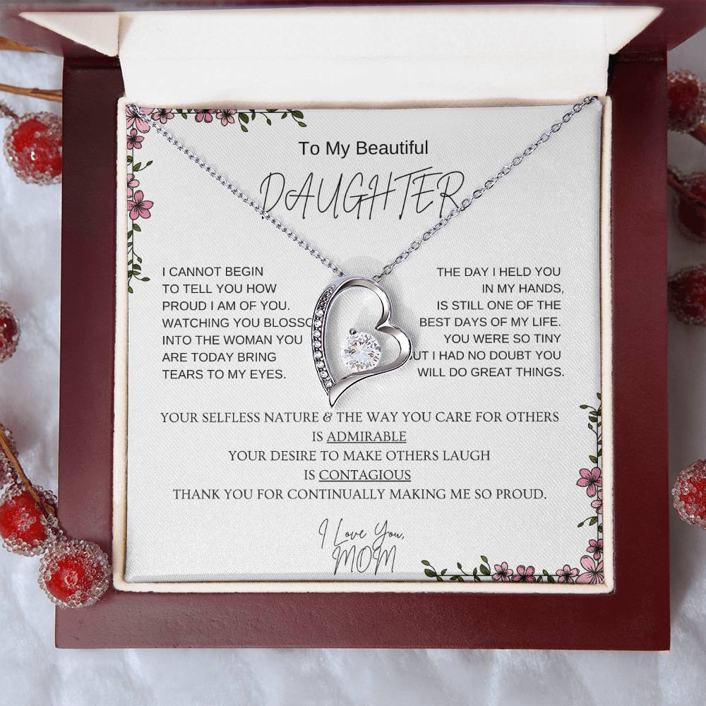 To My Beautiful Daughter l Forever Love Necklace