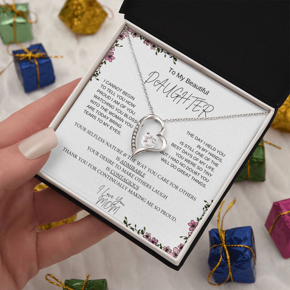 To My Beautiful Daughter l Forever Love Necklace