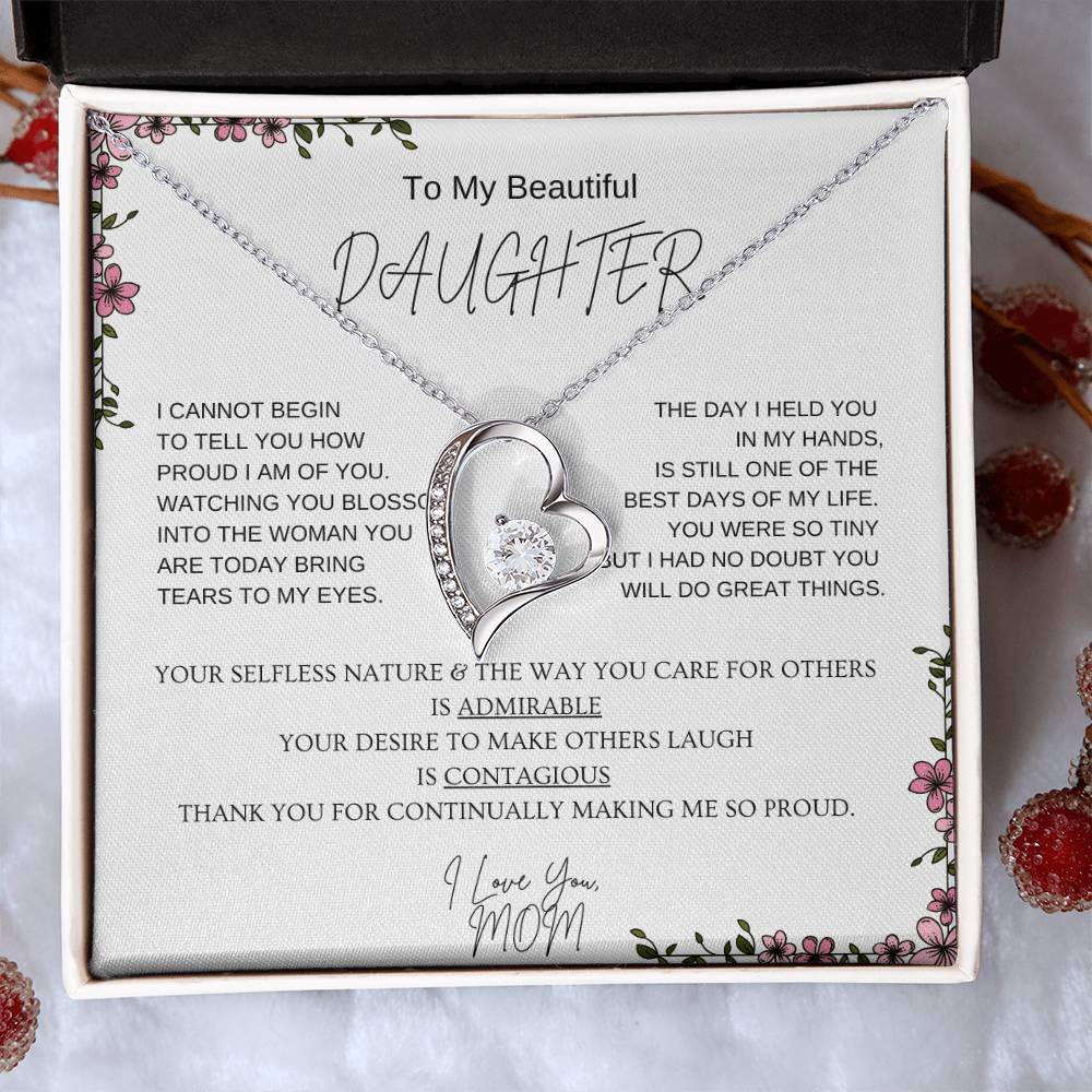 To My Beautiful Daughter l Forever Love Necklace