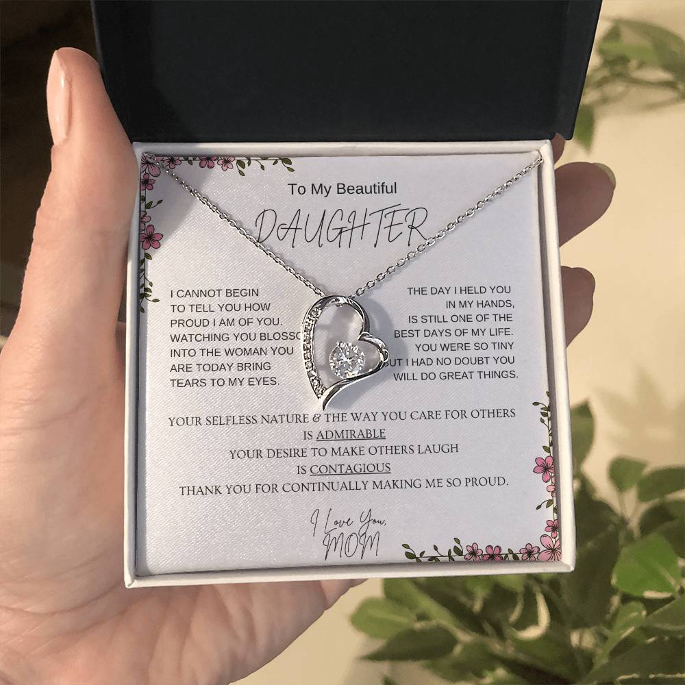 To My Beautiful Daughter l Forever Love Necklace