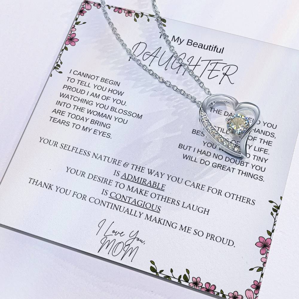 To My Beautiful Daughter l Forever Love Necklace