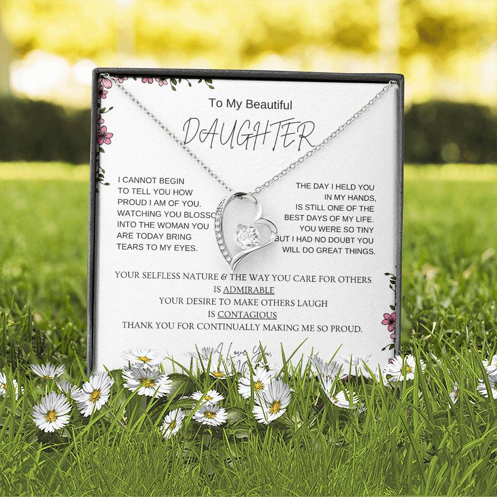 To My Beautiful Daughter l Forever Love Necklace