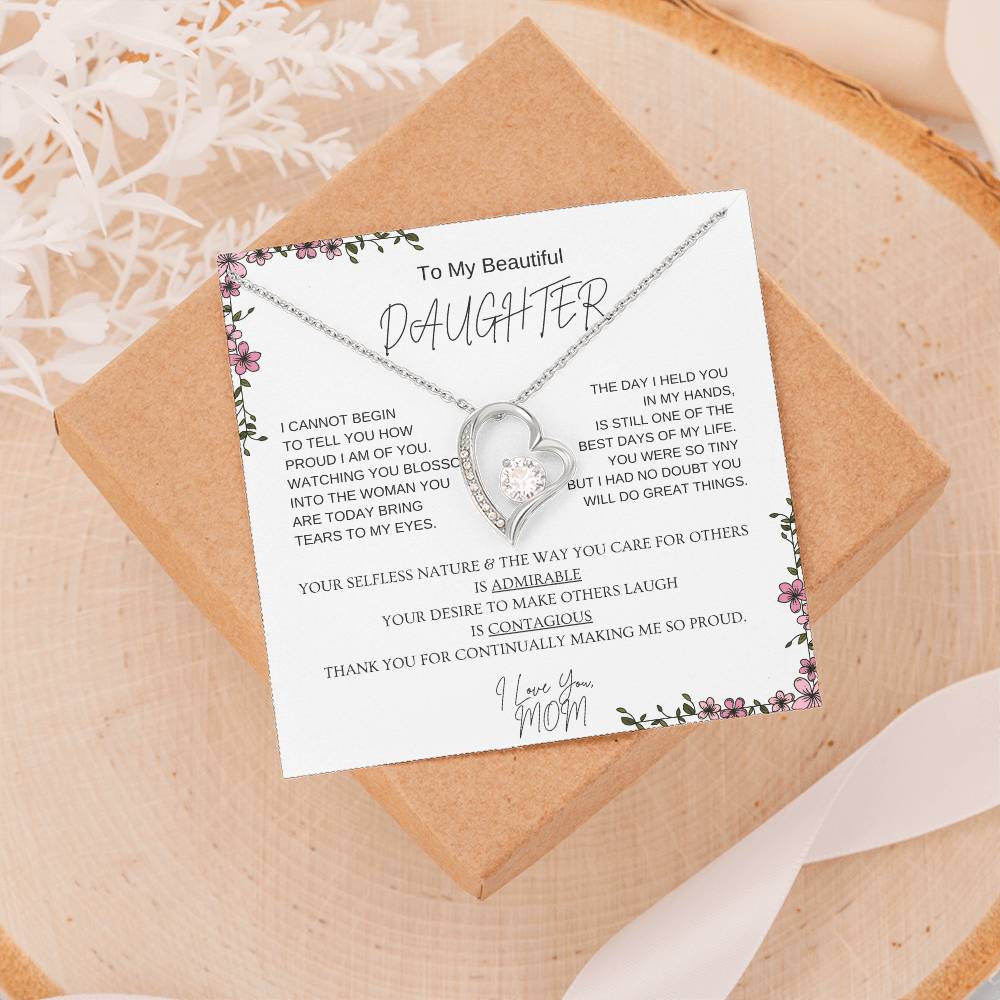 To My Beautiful Daughter l Forever Love Necklace