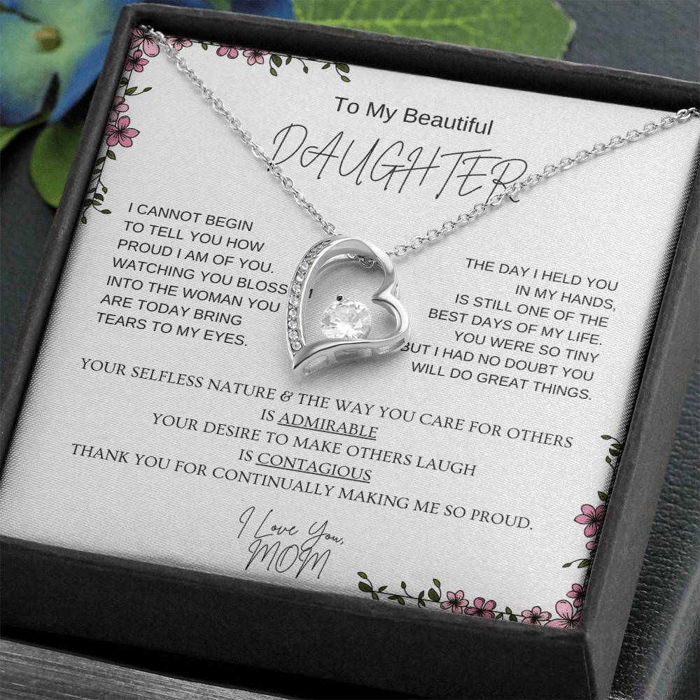To My Beautiful Daughter l Forever Love Necklace