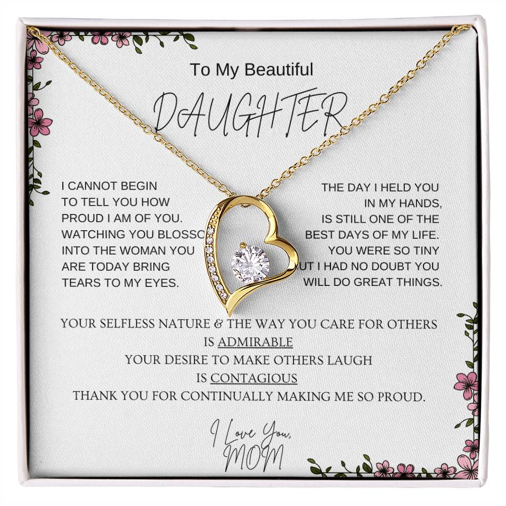 To My Beautiful Daughter l Forever Love Necklace