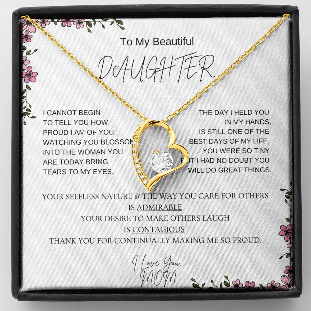 To My Beautiful Daughter l Forever Love Necklace