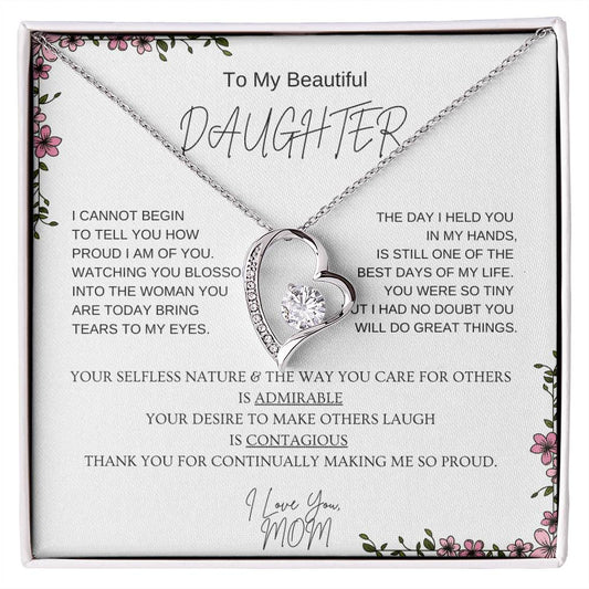 To My Beautiful Daughter l Forever Love Necklace